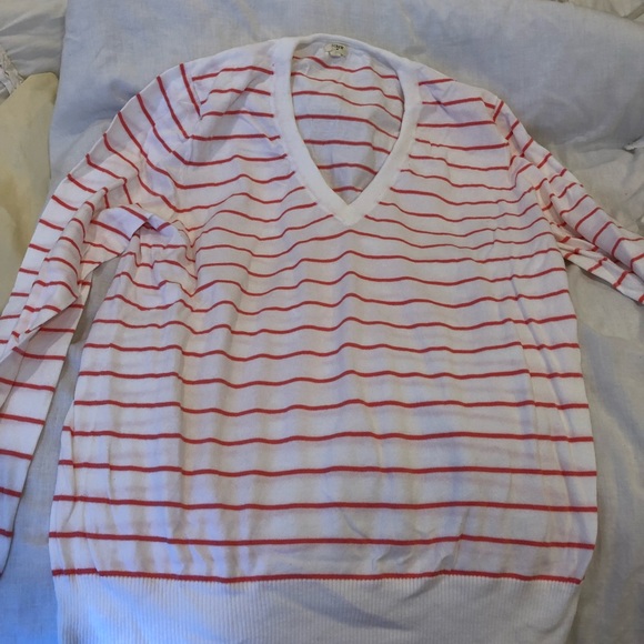 J.Crew Striped v-neck sweater - Picture 3 of 3